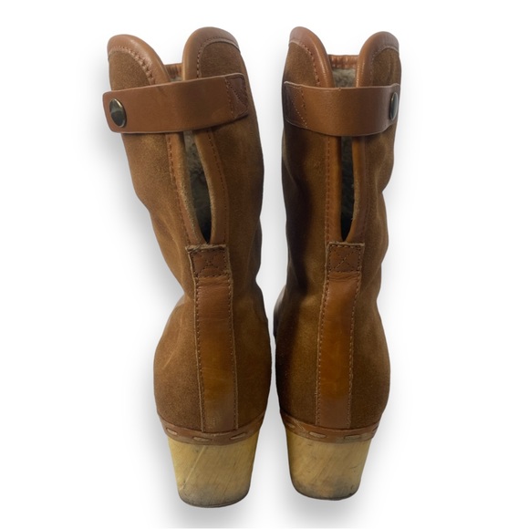 Frye & Co Odessa Cuff‎ Winter Boots Size 8 Caramel Brown Leather Pull On 0211 - Picture 4 of 11